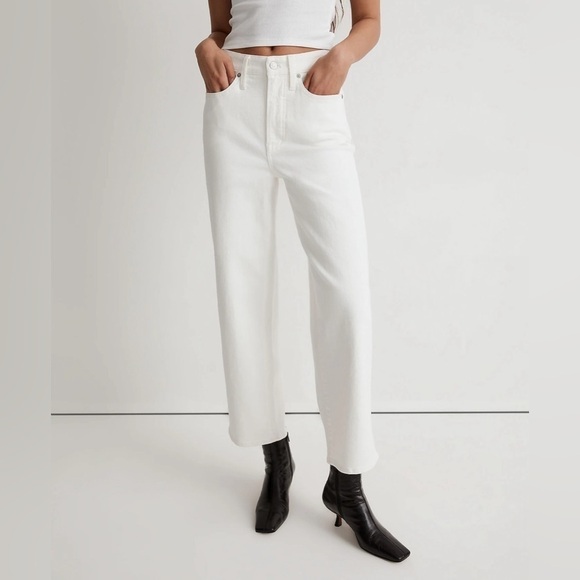Madewell Denim - Madewell The Tall Perfect Vintage Wide-Leg Crop Jean in‎ Tile White size 33 Tall